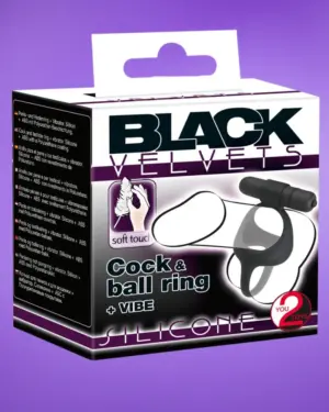 Black Velvet - Vibrációs pénisz- és heregyűrű (fekete)
