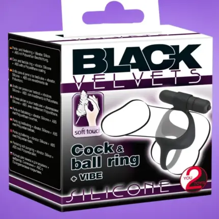 Black Velvet - Vibrációs pénisz- és heregyűrű (fekete)