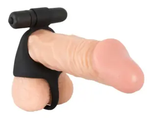 Black Velvet - Vibrációs pénisz- és heregyűrű (fekete) - Image 2