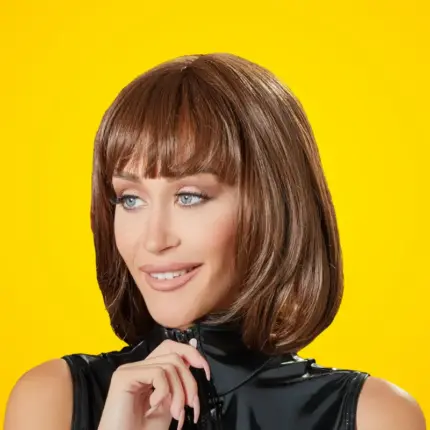 Cottelli - Középhosszú, frufru-s bob paróka (barna)