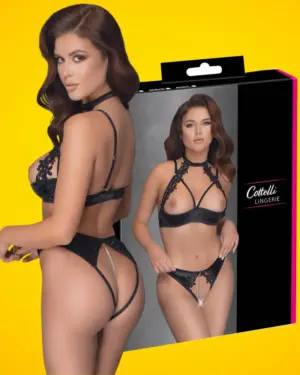 Cotelli Collection - Mellemelős fekete szett