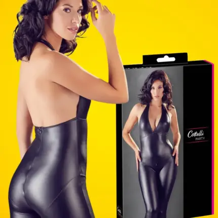 Cottelli - Bőr hatású,alul nyitható overál