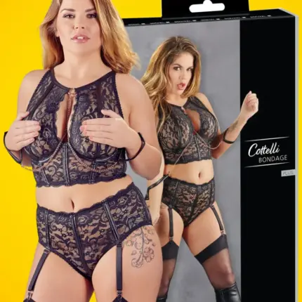 Cottelli - Kétrészes csipke szett kötözőkkel