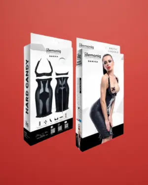 Demoniq Danika - Lakk mellemelős fodros ruha