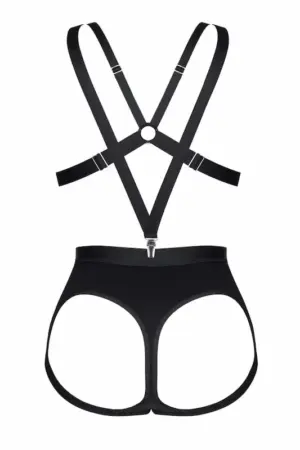 Demoniq LXArcelia001 - Kétrészes fekete szett kantáros sorttal - Image 6