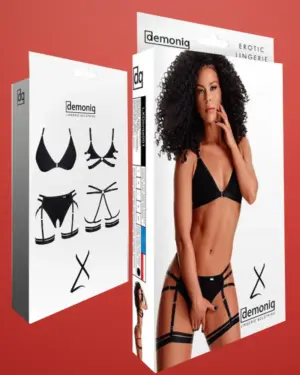 Demoniq LXDorita001 - 2 részes fekete szett pántokkal