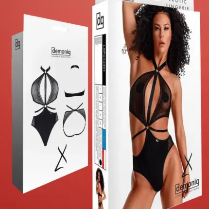 Demoniq LXPerla001 - Fekete pántos body