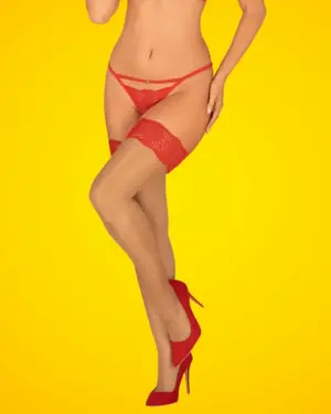 Obsessive Mellania - Combfix piros csipkeszegéllyel