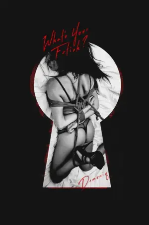 Demoniq - Fekete póló "kötözött nő" nyomattal - Image 2