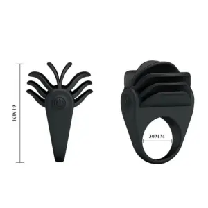 Pretty Love Chester - Vibrációs péniszgyűrű csiklóizgatóval (fekete) - Image 4