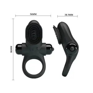 Pretty Love Vibrant Ring 2 - Vibrációs péniszgyűrű (fekete) - Image 4