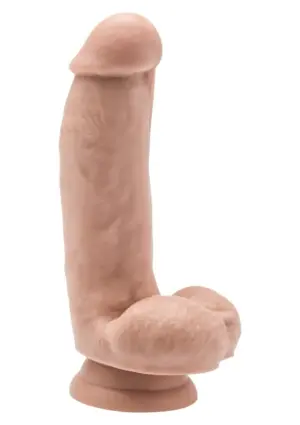 Get Real Dildo 6" - Élethű dildó herékkel (natúr) -15cm