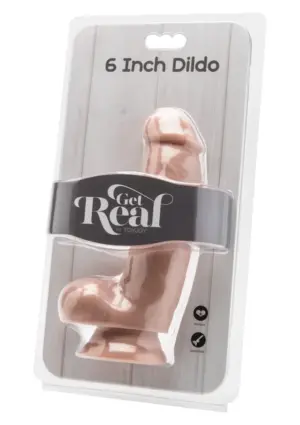Get Real Dildo 6" - Élethű dildó herékkel (natúr) -15cm - Image 2