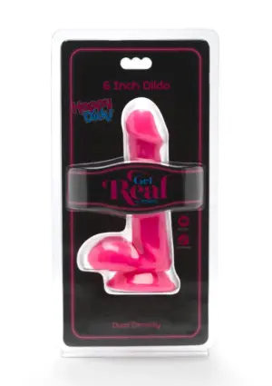 Get Real Happy Dicks 6" - Dildó herékkel (pink) -15cm - Image 3
