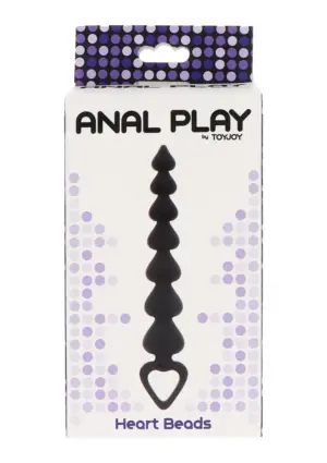 Anal Play Heart Beads - Análgyöngy (fekete) - Image 2