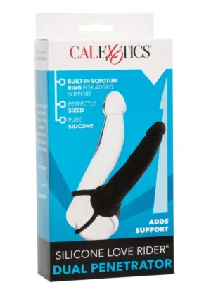 Calextics Dual Penetrator - Herepántos dildó (fekete) - Image 2