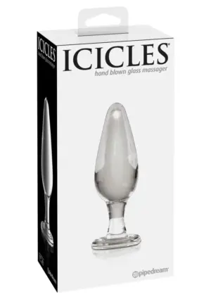 Icicles No. 26 - Kúpos, üveg anál dildó (áttetsző) - Image 2