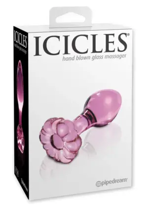 Icicles No. 48 - Virágos üveg anál kúp (pink) - Image 2