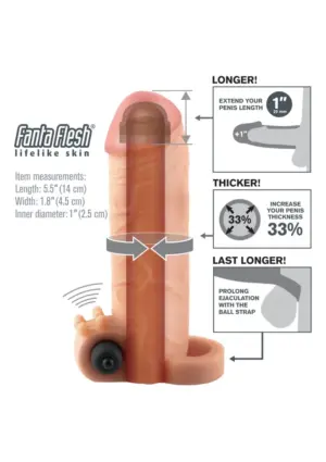 FX Vibrating Real Feel 1 - Rezgős péniszköpeny herepánttal - Image 3