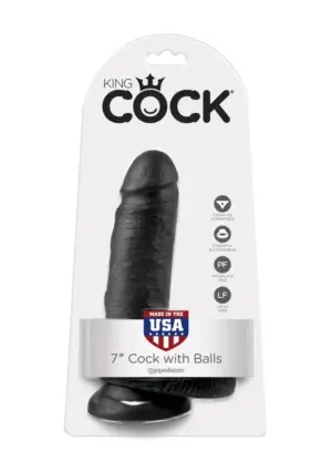 King Cock 7 - Herés dildó (18 cm) - fekete - Image 3