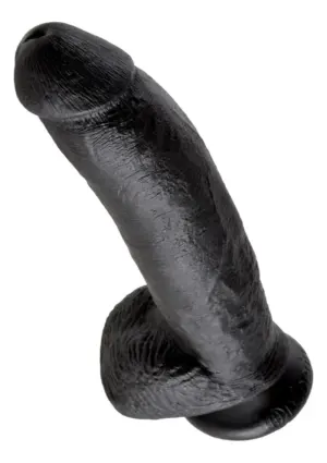 King Cock 9 - Nagy tapadótalpas, herés dildó (23cm) - fekete - Image 2
