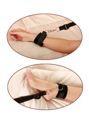 Fetish Fantasy Bed Bindings - Ágyhoz kötöző szett (fekete) - Image 3