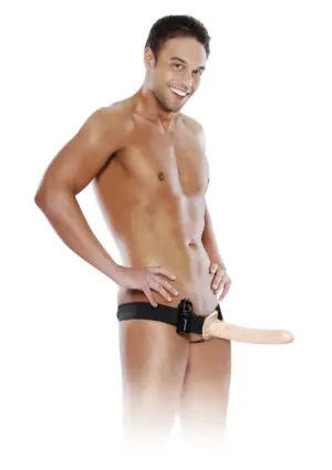 Fetish Fantasy Hollow Strap-On 10" - Felcsatolós üreges dildó (natúr) - Image 2