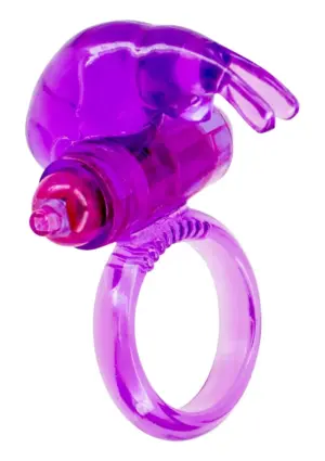 Rabbit Silicone - Rezgő nyuszis péniszgyűrű (lila) - Image 2