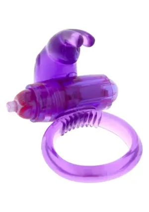 Rabbit Silicone - Rezgő nyuszis péniszgyűrű (lila) - Image 4