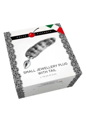Jewellery Striped Tail - Ezüst análdugó rókafarokkal S - Image 3