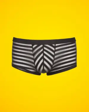 Svenjoyment - Áttetsző, csíkos boxer (fekete) M