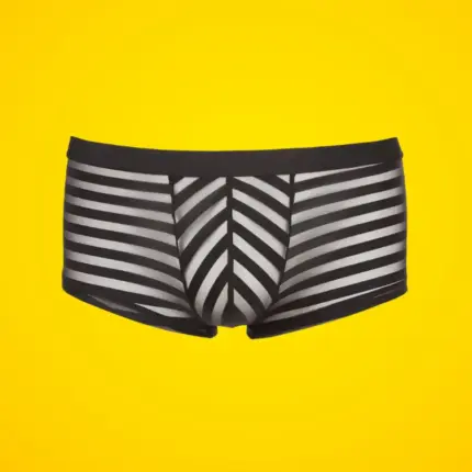 Svenjoyment - Áttetsző, csíkos boxer (fekete) M