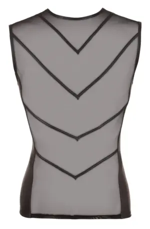 Svenjoyment - Újjatlan necc póló bőr betéttel - Image 4