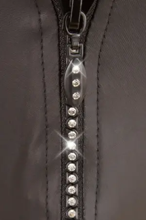 Svenjoyment - Fényes férfi tanga strasszos cipzárral (fekete) - Image 5