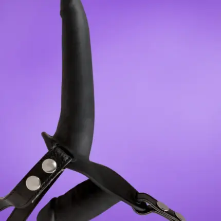 You2Toys - Felcsatolható, szilikon dildó-duó (fekete)