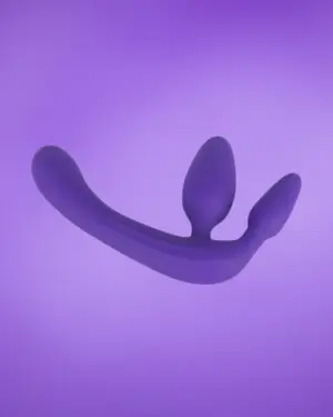 Tripla, tartópánt nélküli felcsatolható dildó (lila)