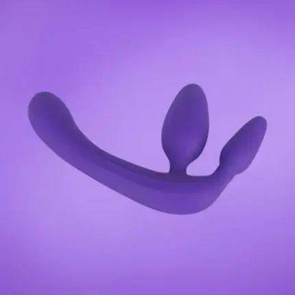 Tripla, tartópánt nélküli felcsatolható dildó (lila)