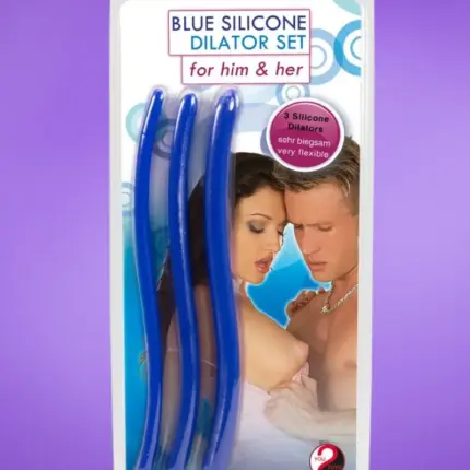DILATOR - Kék szilikon húgycsőtágító dildó szett (3db)