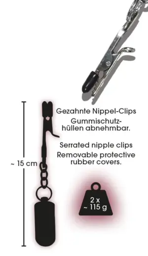 Fetish Collection - Bimbócsipeszek 100g-os súlyokkal - Image 3