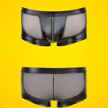 Svenjoyment - Fényes necc boxer, dekoratív cipzárral