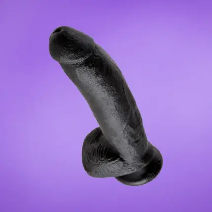 King Cock 9 - Nagy tapadótalpas, herés dildó (23cm) - fekete