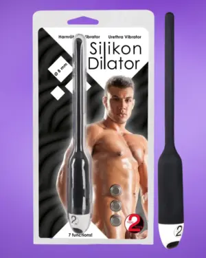 DILATOR - Szilikon húgycsővibrátor - fekete (8mm)