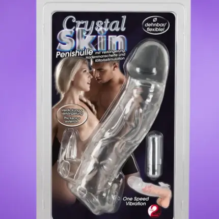 Crystal Skin - Péniszhosszabbító vibroköpeny