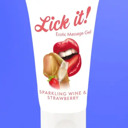 Lick it! - 2in1 ehető síkosító - pezsgő-eper (50ml)