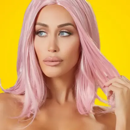 Cottelli - Félhosszú bob paróka (rózsaszín)