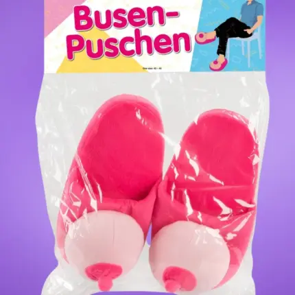Plüss papucs rózsaszín - mellformájú