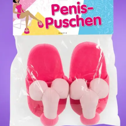 Plüss papucs rózsaszín - péniszformájú