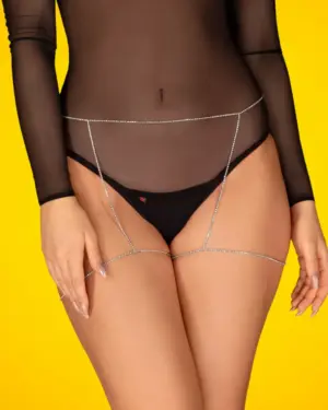 Obsessive Bijou 905 - Ékszer testhám alsó (ezüst) - S-L