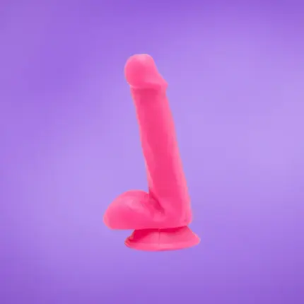 Get Real Happy Dicks 6" - Dildó herékkel (pink) -15cm