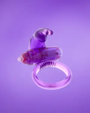 Rabbit Silicone - Rezgő nyuszis péniszgyűrű (lila)